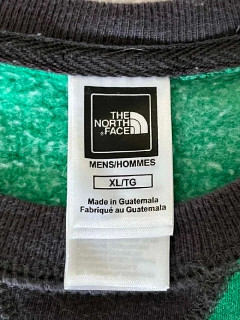 The North Face Colorblock Raglan Pullover Sweatshirt Men's size XL Green Gray